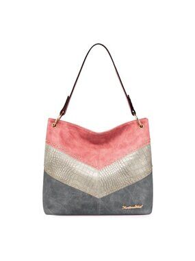 Montana West Womens Vegan Leather Hobo Shoulder Bag Top Handle Gold Hardware
